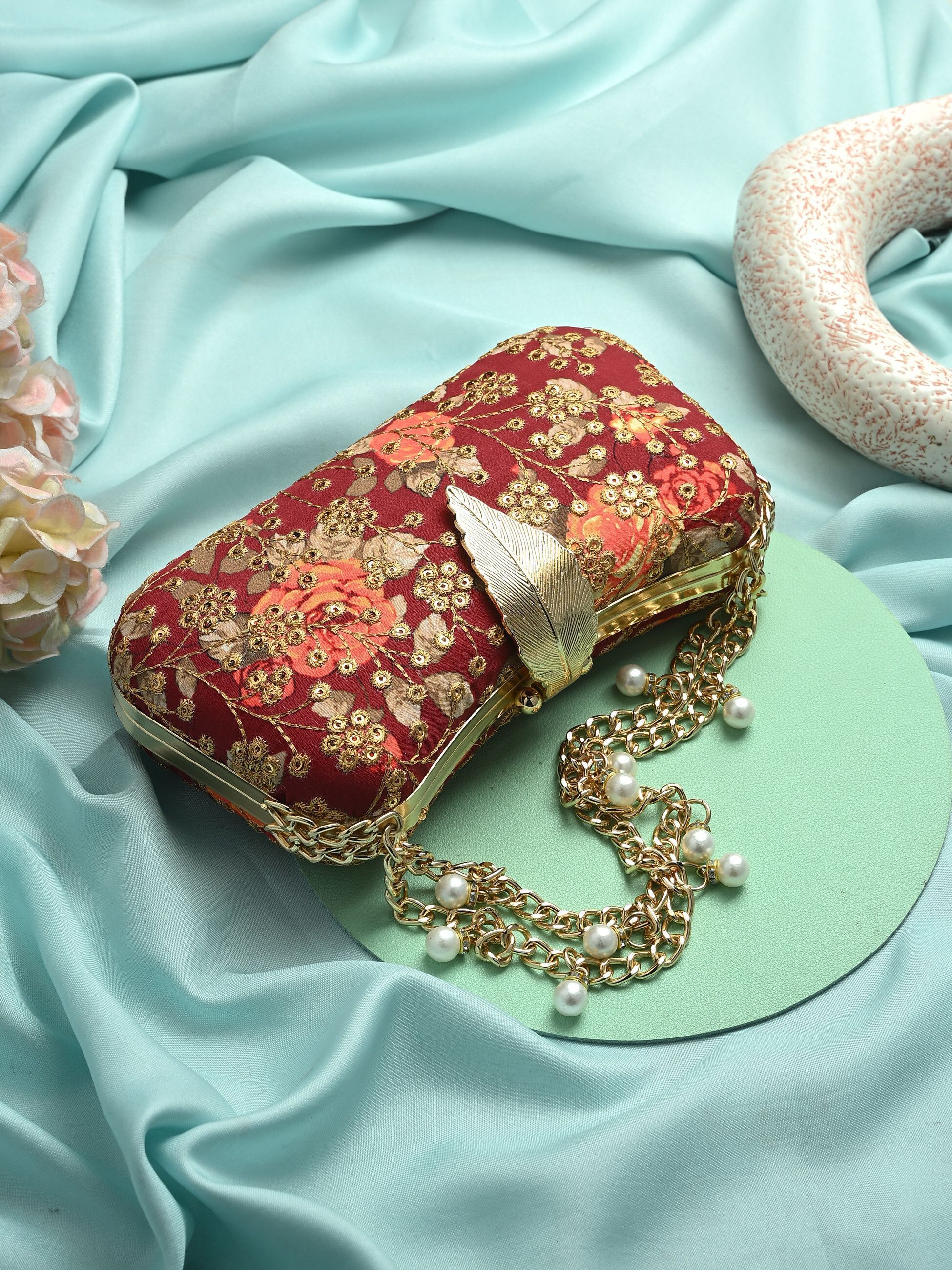 Party Maroon Clutch-image-28
