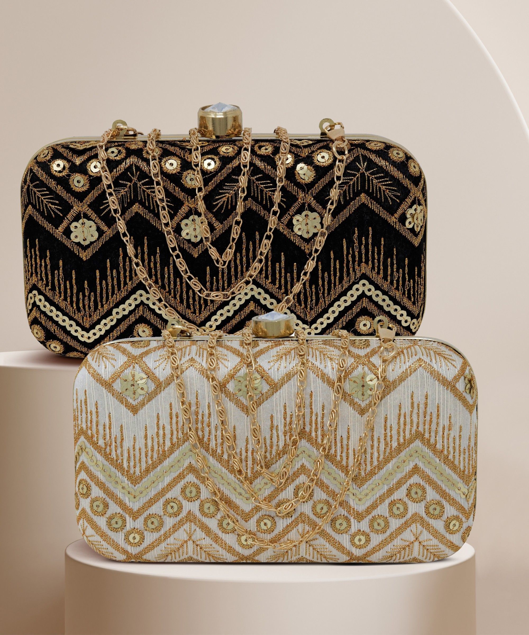 Party BeigeClutch- Regular Size