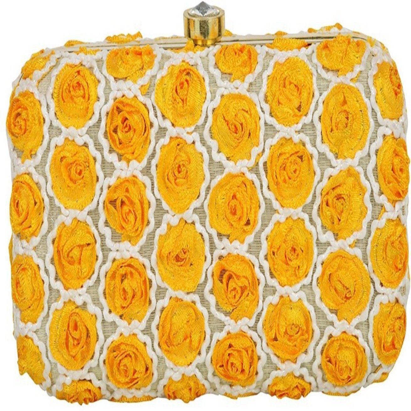 tooba handicraft Casual Yellow Clutch-picture-32