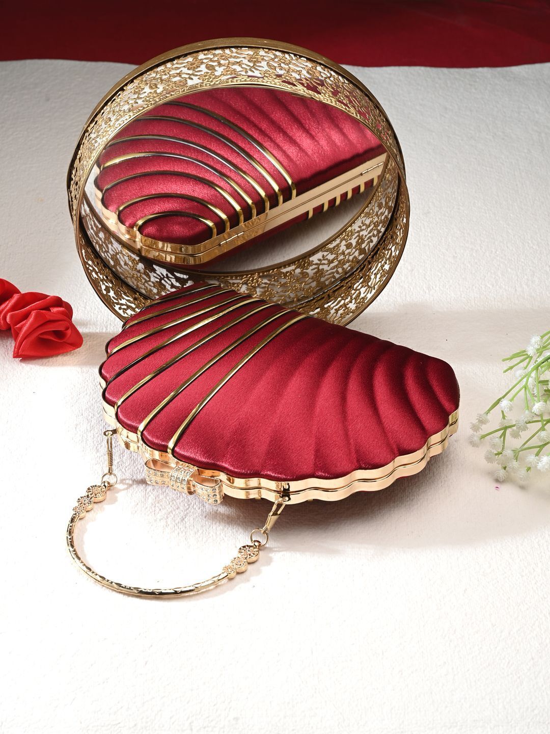 Party Maroon Clutch-image-23