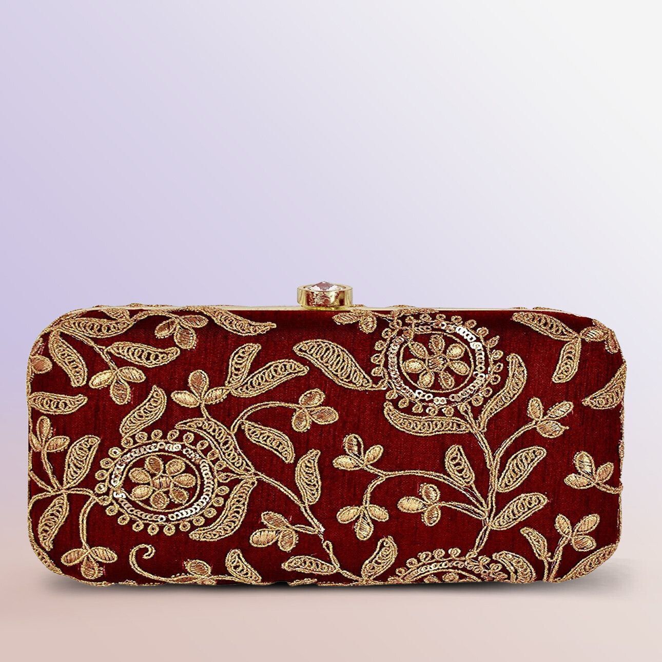 tooba handicraft Party Red Clutch-picture-20