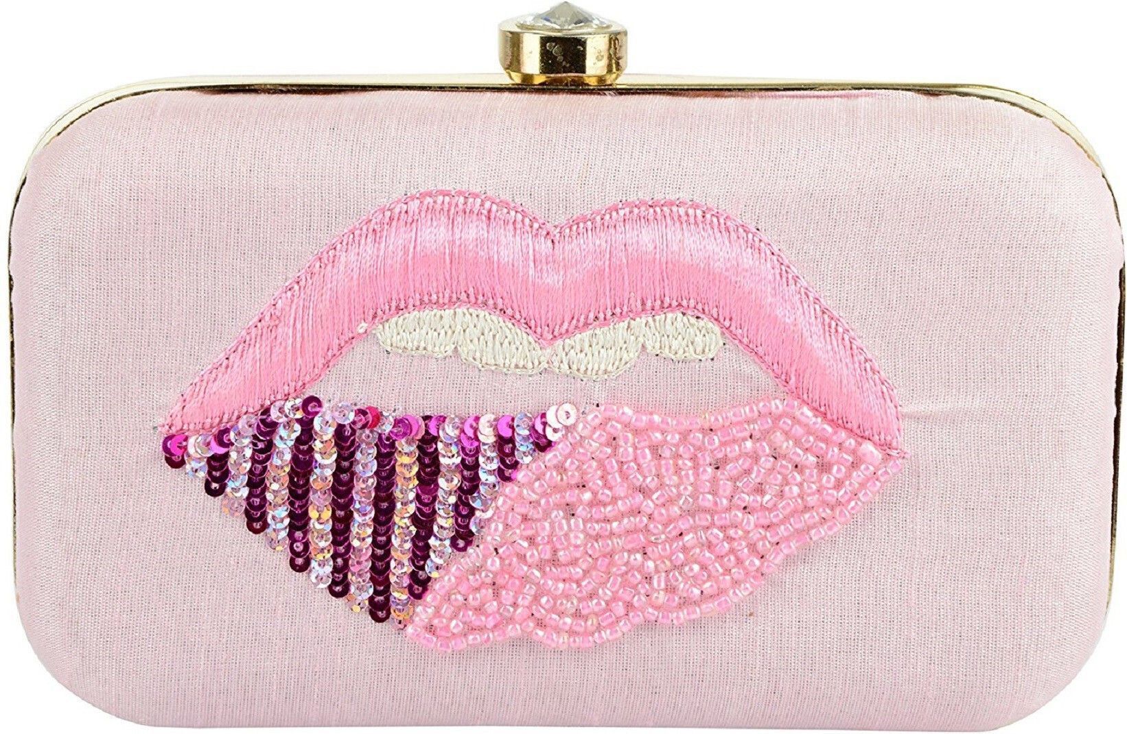 tooba handicraft Party Pink Clutch-picture-43