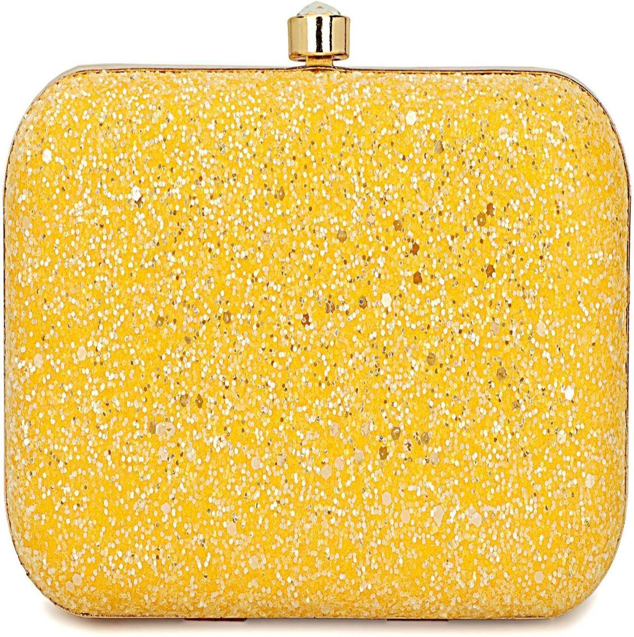 tooba handicraft Party Yellow Clutch-picture-36