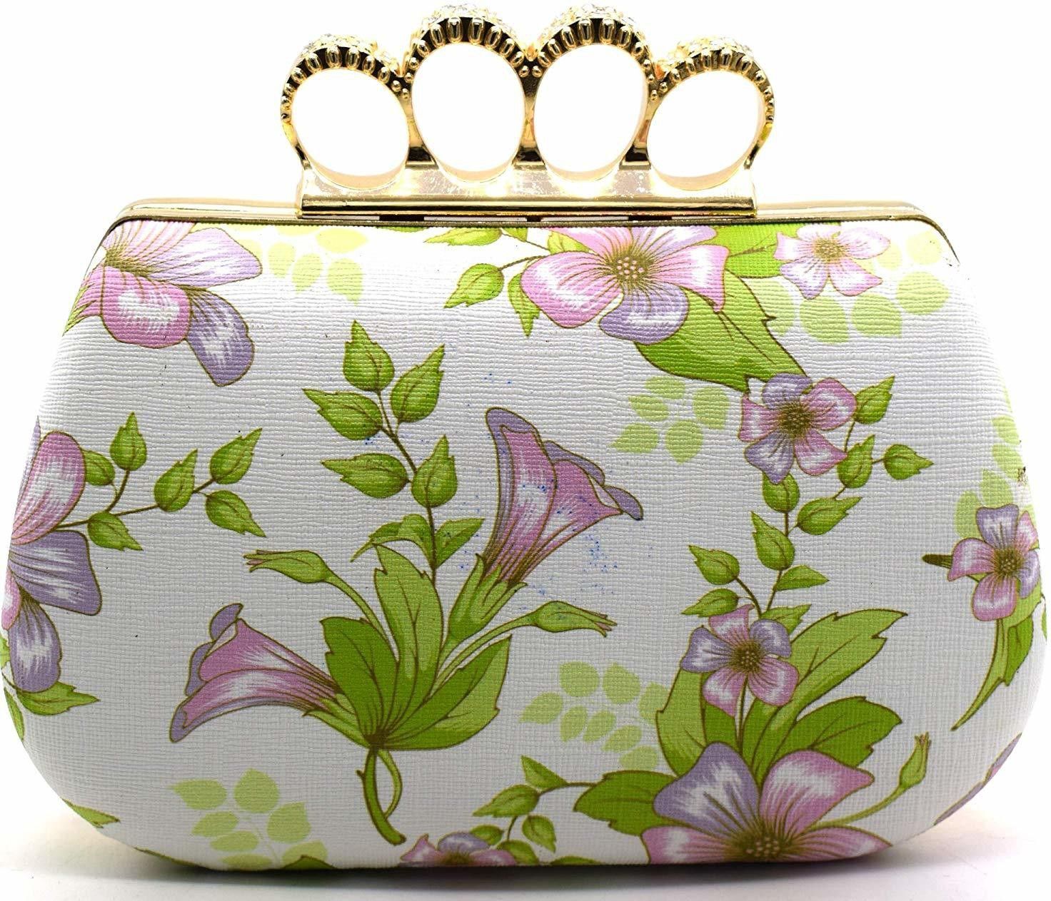 tooba handicraft Party Purple Clutch-picture-28