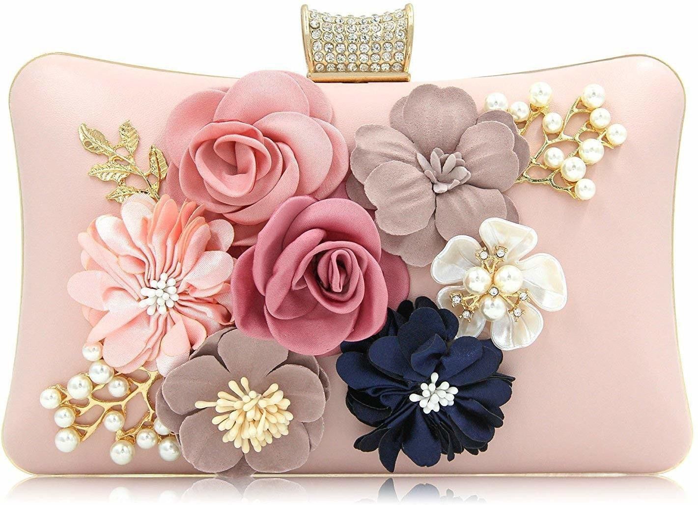 tooba handicraft Party Pink Clutch-picture-37