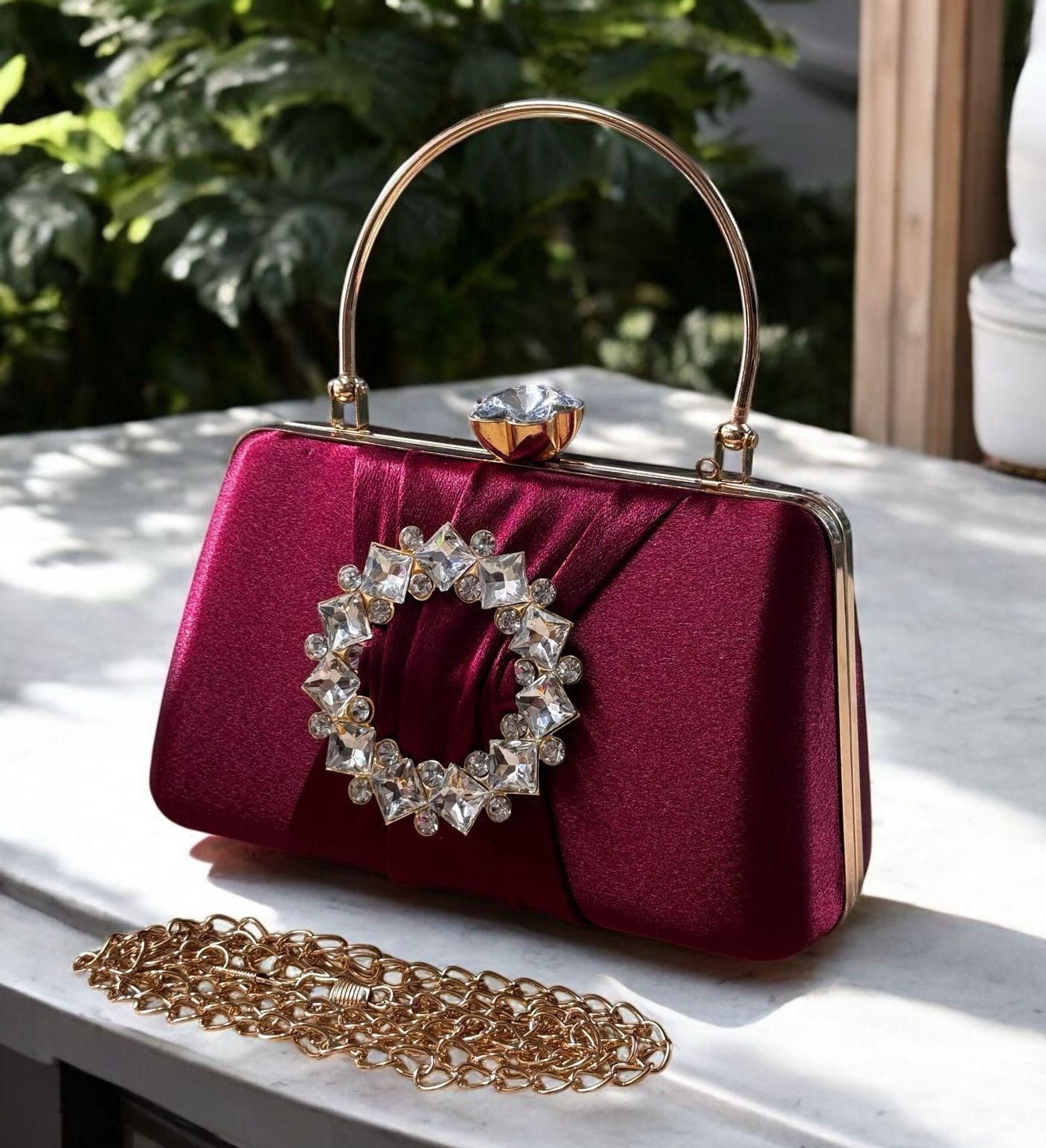 Party Maroon Clutch-image-45