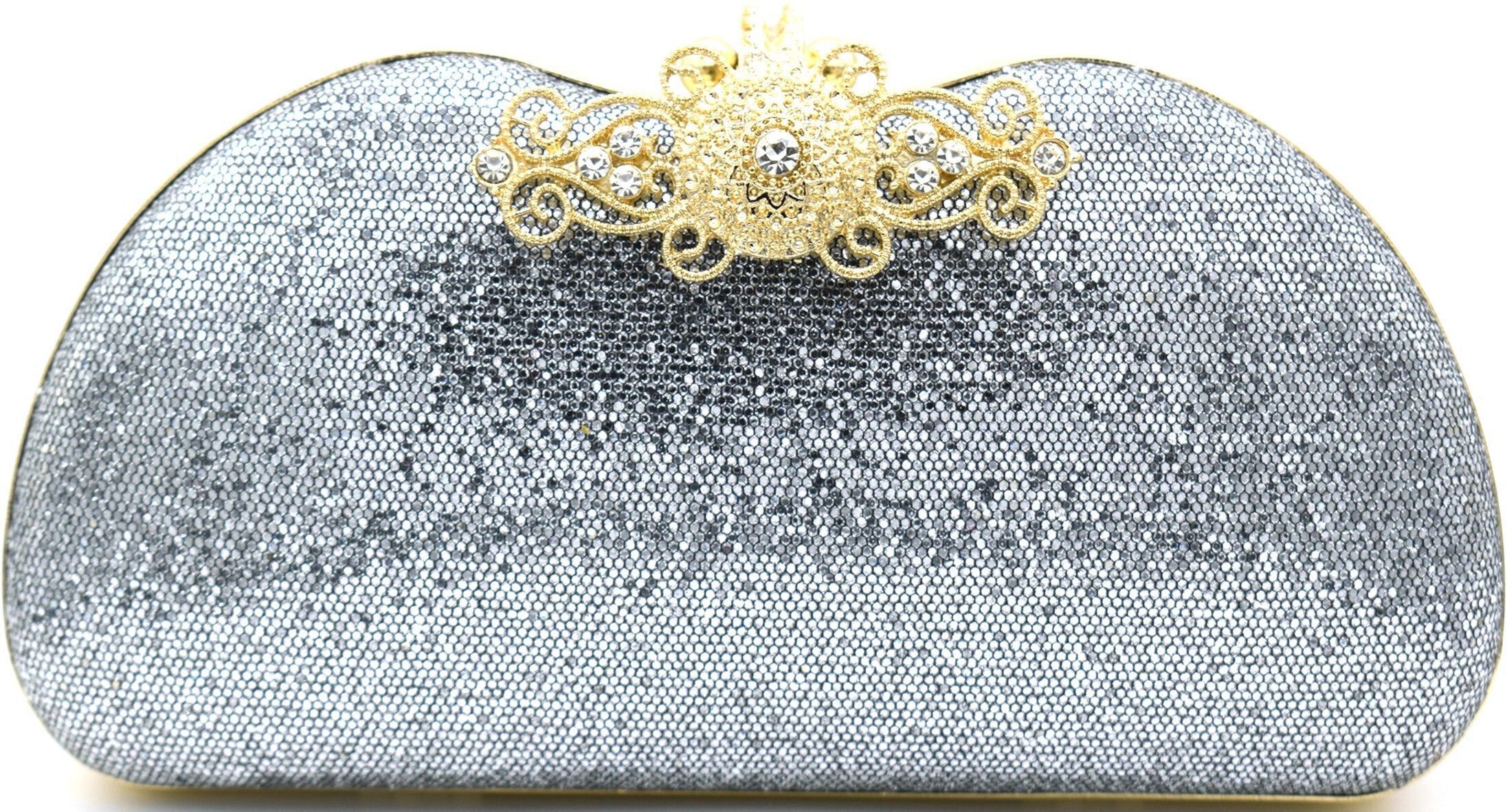 tooba handicraft Party Silver Clutch-picture-12