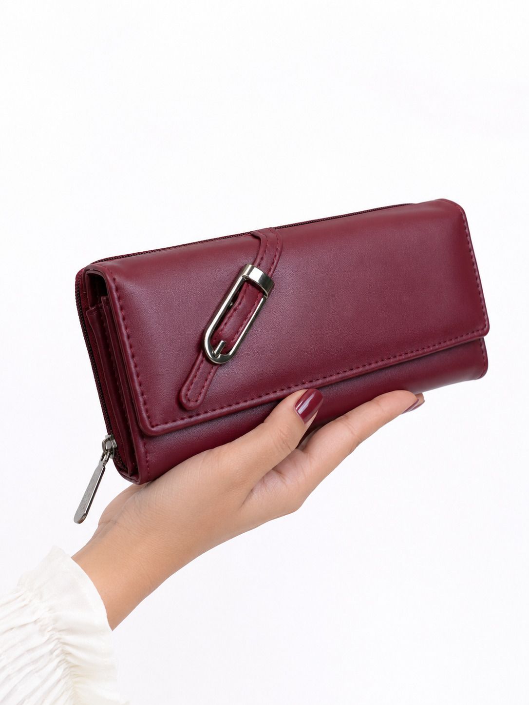 Casual Maroon Clutch-image-34