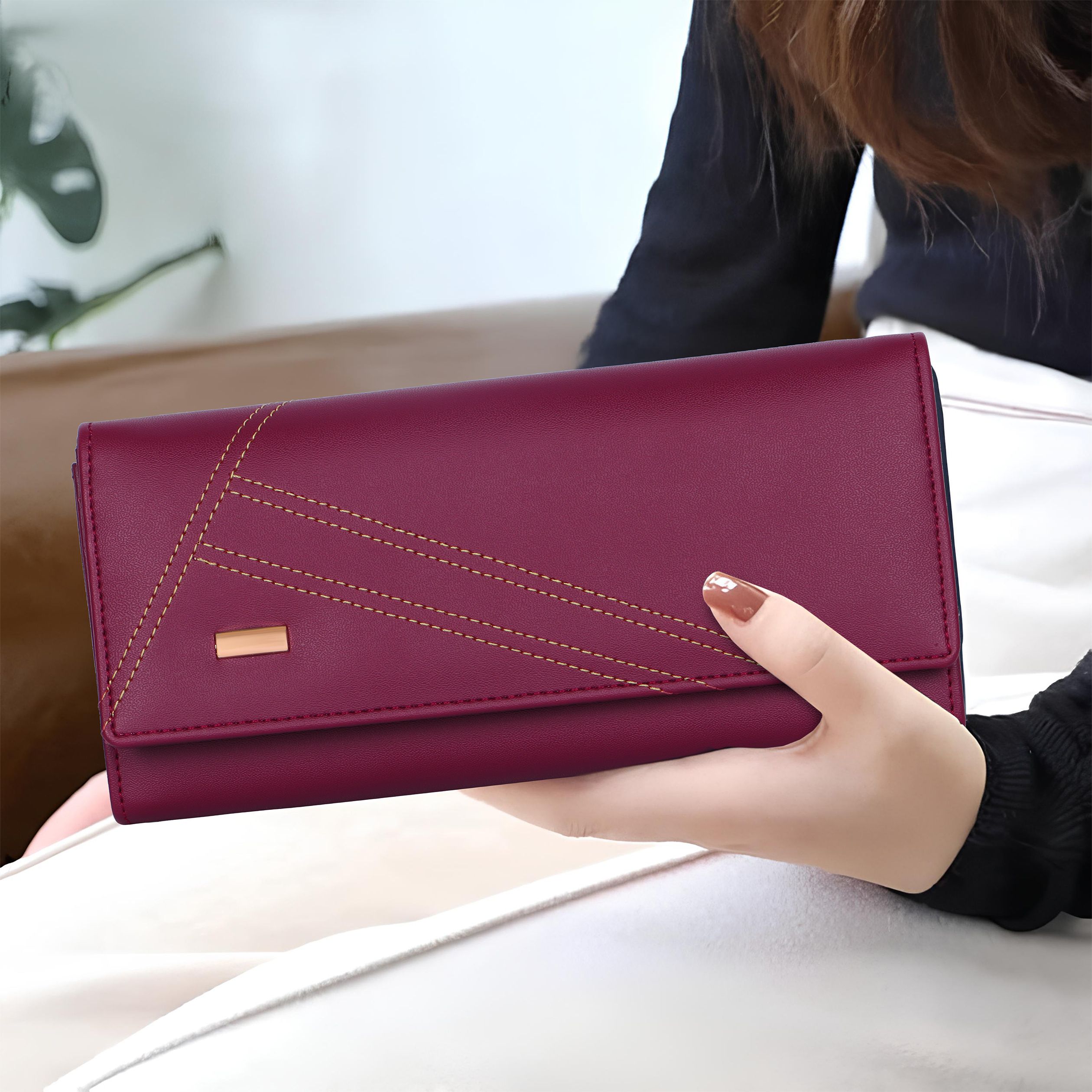 shinyhorn Casual, Formal, Party, Sports MaroonClutch-picture-28