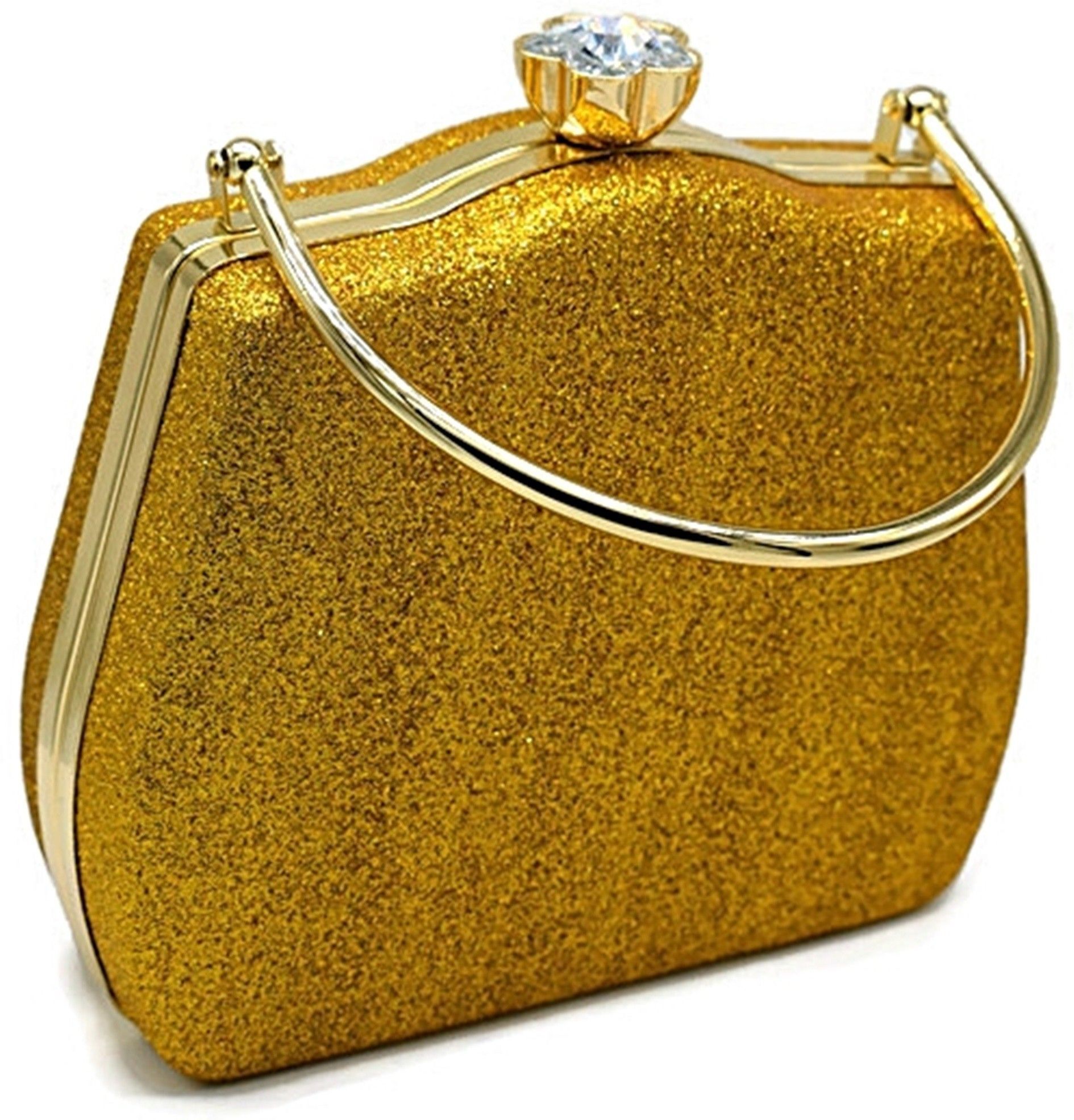 tooba handicraft Party Gold, Khaki Clutch-picture-15
