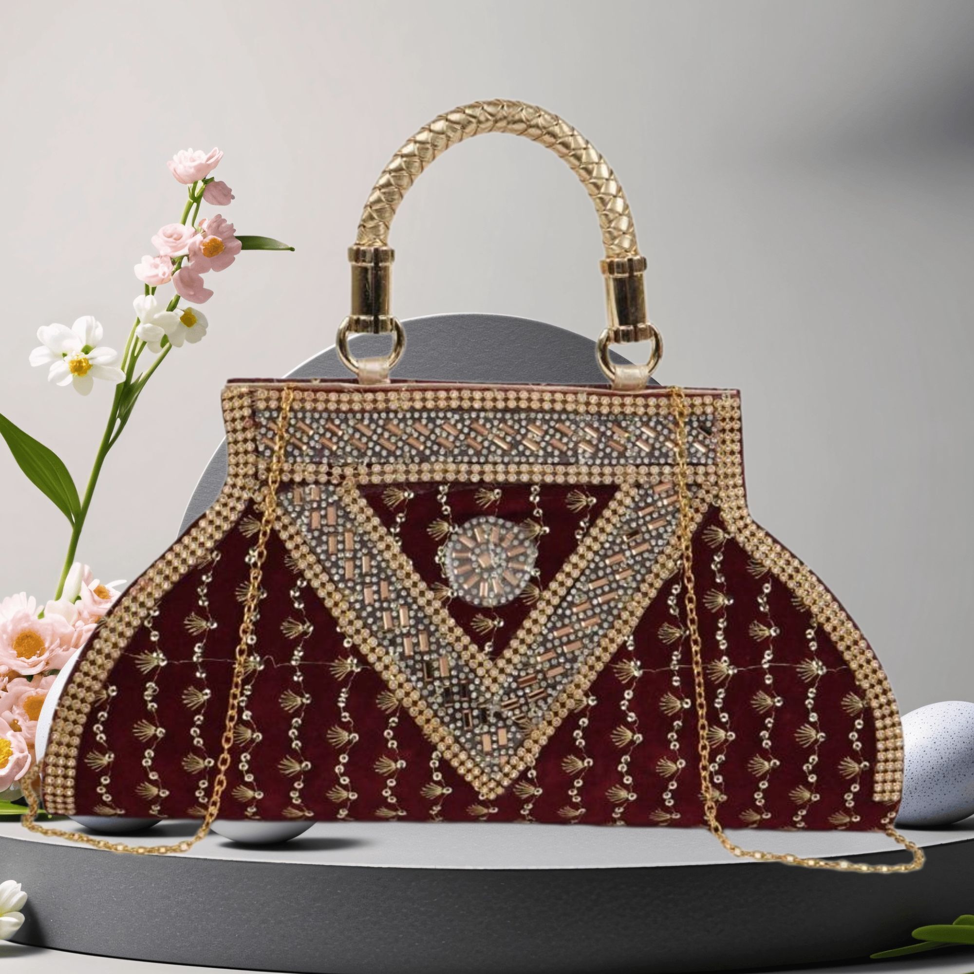 Party Maroon Clutch-image-36
