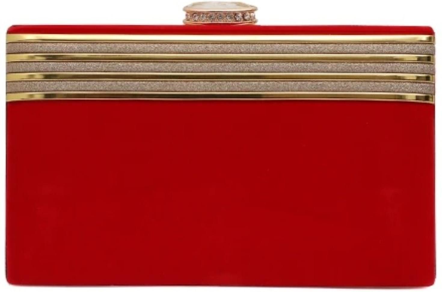 tooba handicraft Party Red, Beige Clutch-picture-32
