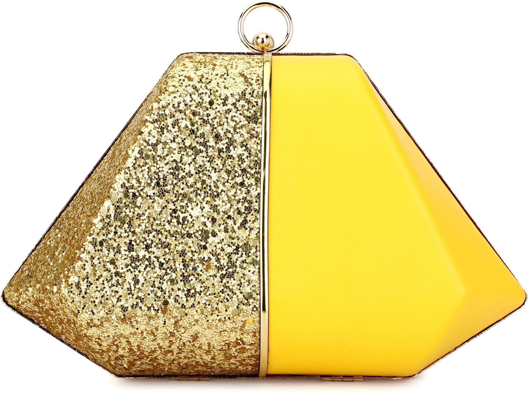 tooba handicraft Party Yellow, Gold Clutch-picture-41