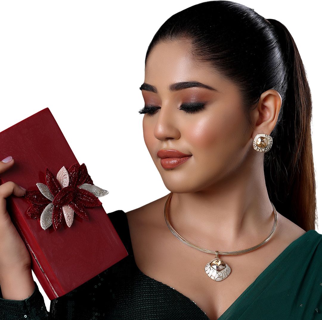 shelly jewels Party Maroon Clutch-picture-27