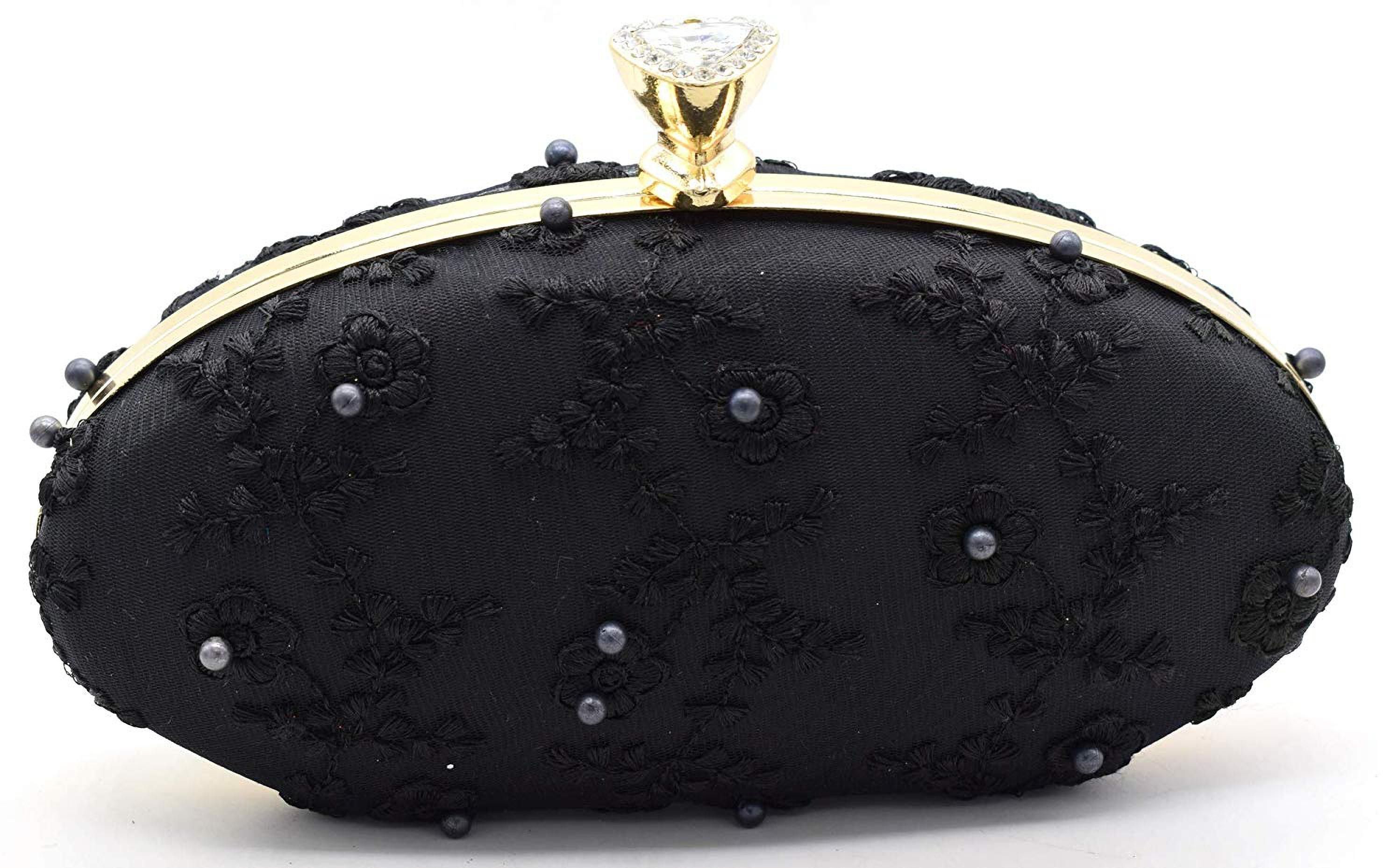 tooba handicraft Party Black Clutch-picture-19