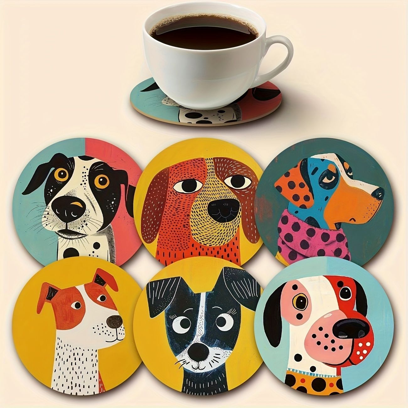home artistry Round Wood Coaster Set-picture-37