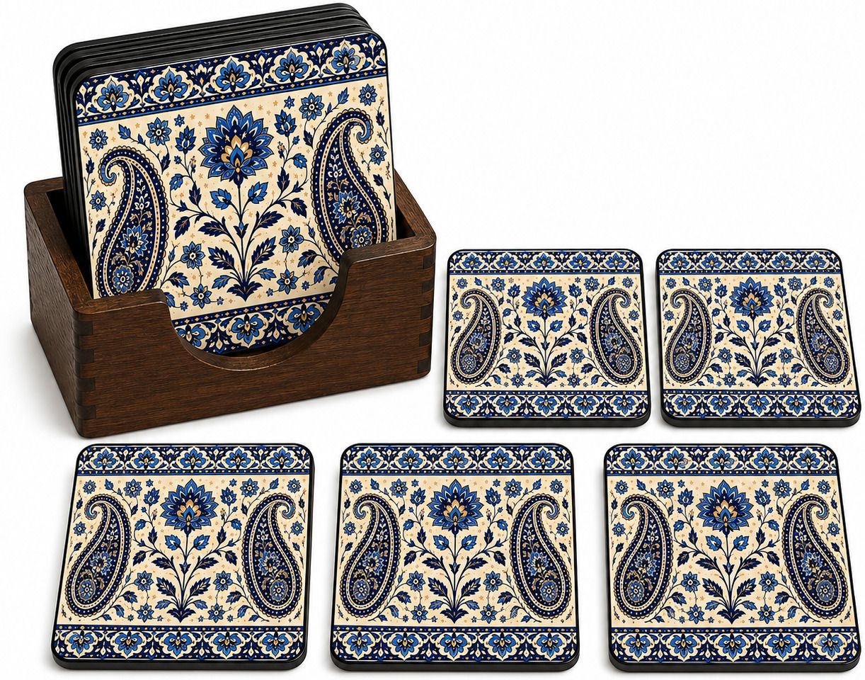 fa6 Square Wood Coaster Set-picture-19