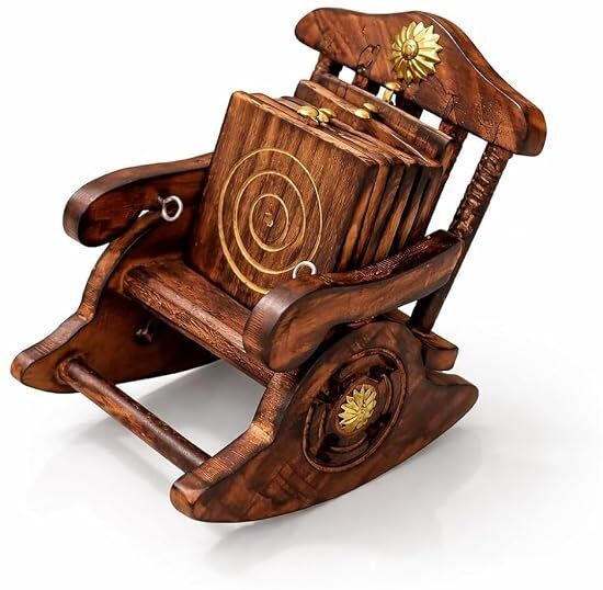 Square Wood Coaster Set-image-21