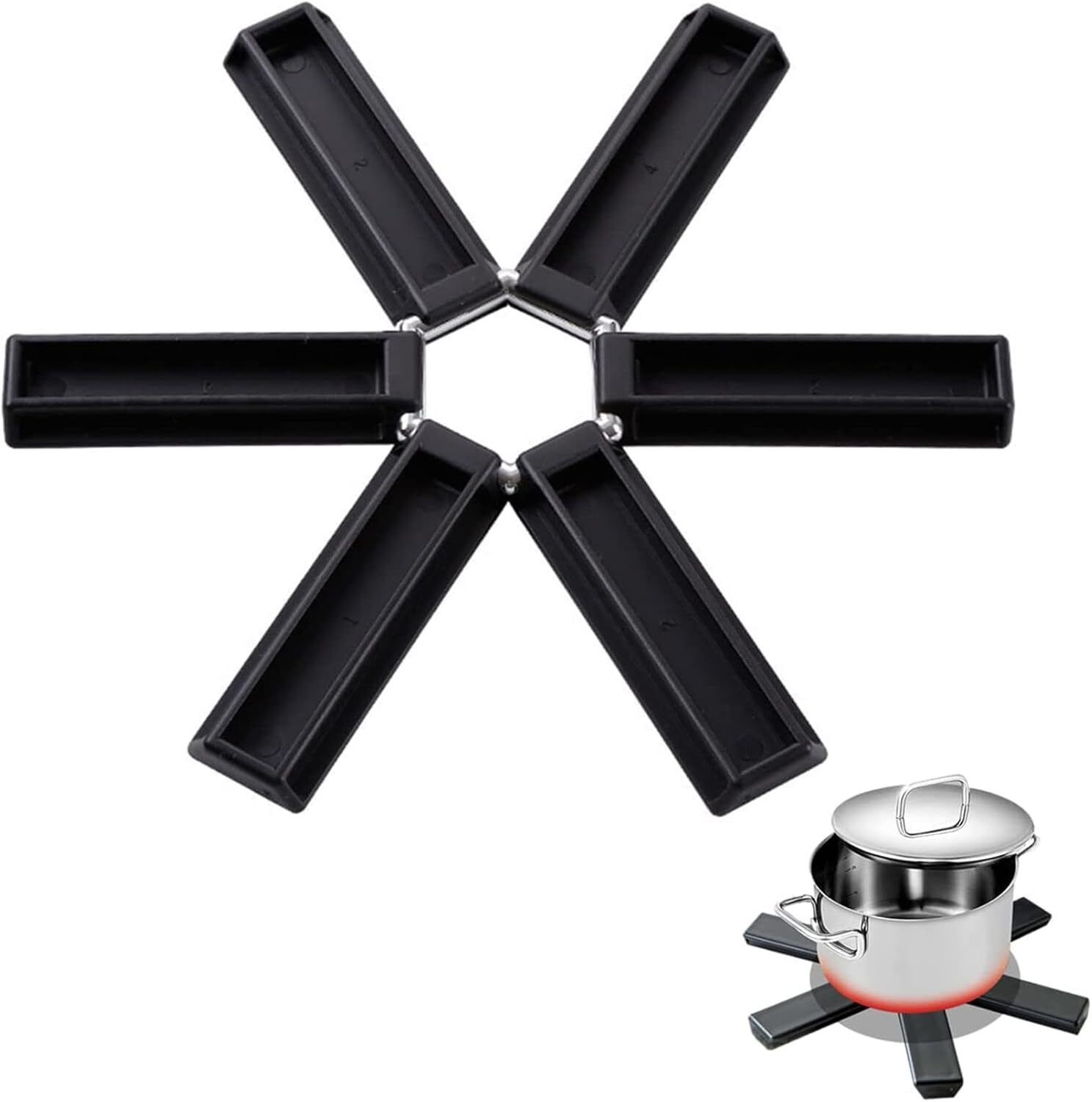 Creative Folding Heat Insulation Kitchen Folding Insulated Pad for Hot Pots Non Slip Trivet-image-38