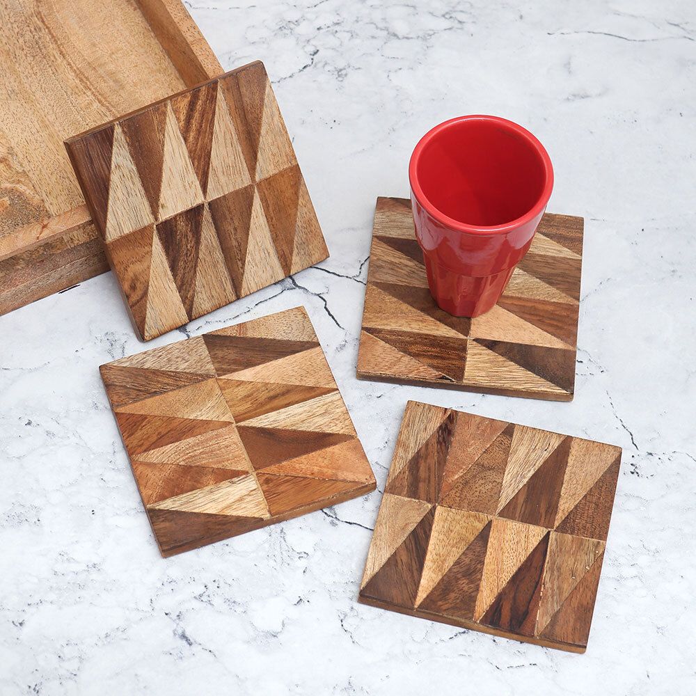 indianshelf Square Wood Coaster Set-picture-42