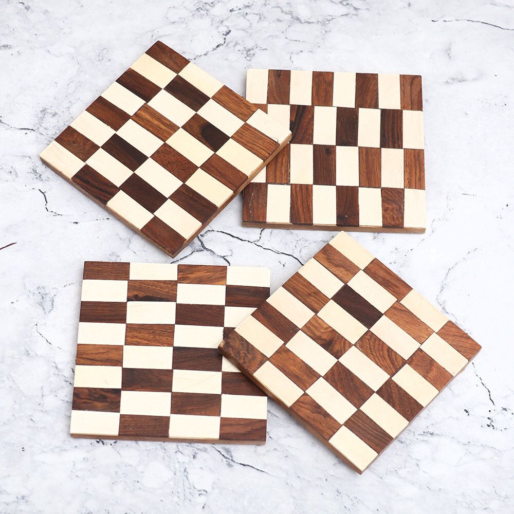 indianshelf Square Wood Coaster Set-picture-27