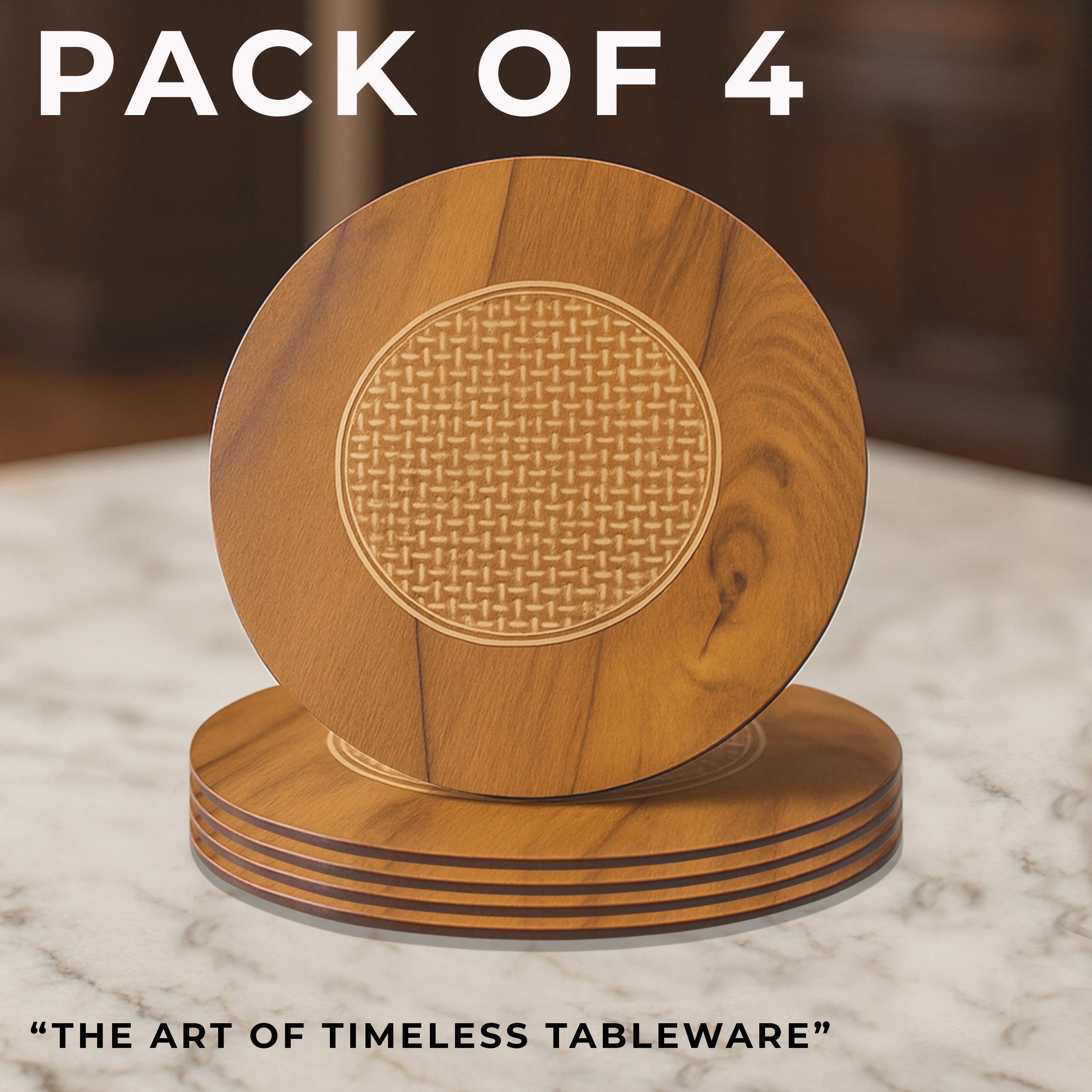 Premium Heat-Resistant Coaster, Stylish Table Protector for Home, Kitchen & Café | Natural Matte Finish with Laser Engraving Trivet-image-23