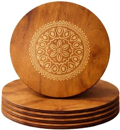 Premium 20 cm Wooden Trivet Heat-Resistant stand for kitchen,Cafe Restaurant Matte Trivet-image-29