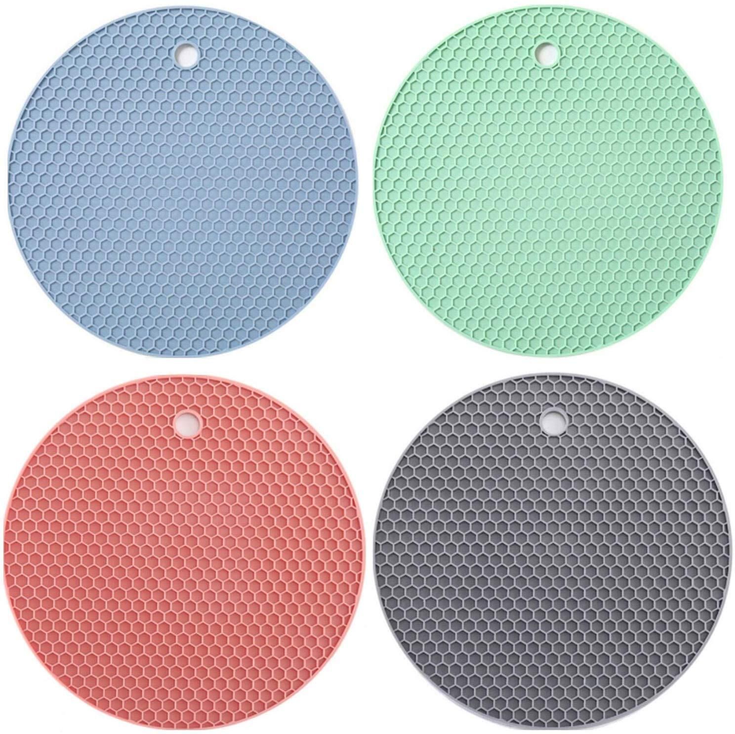 kashibasale 4 PCS Silicone Trivet Mats, Food Grade Silicone, BPA Free Modern Trivet-picture-19