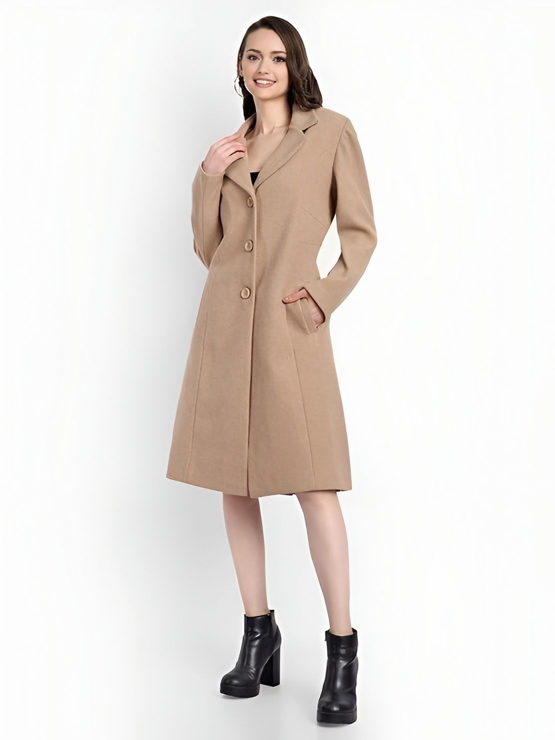 lime n lemon Tweed Solid Coat For Women-picture-16