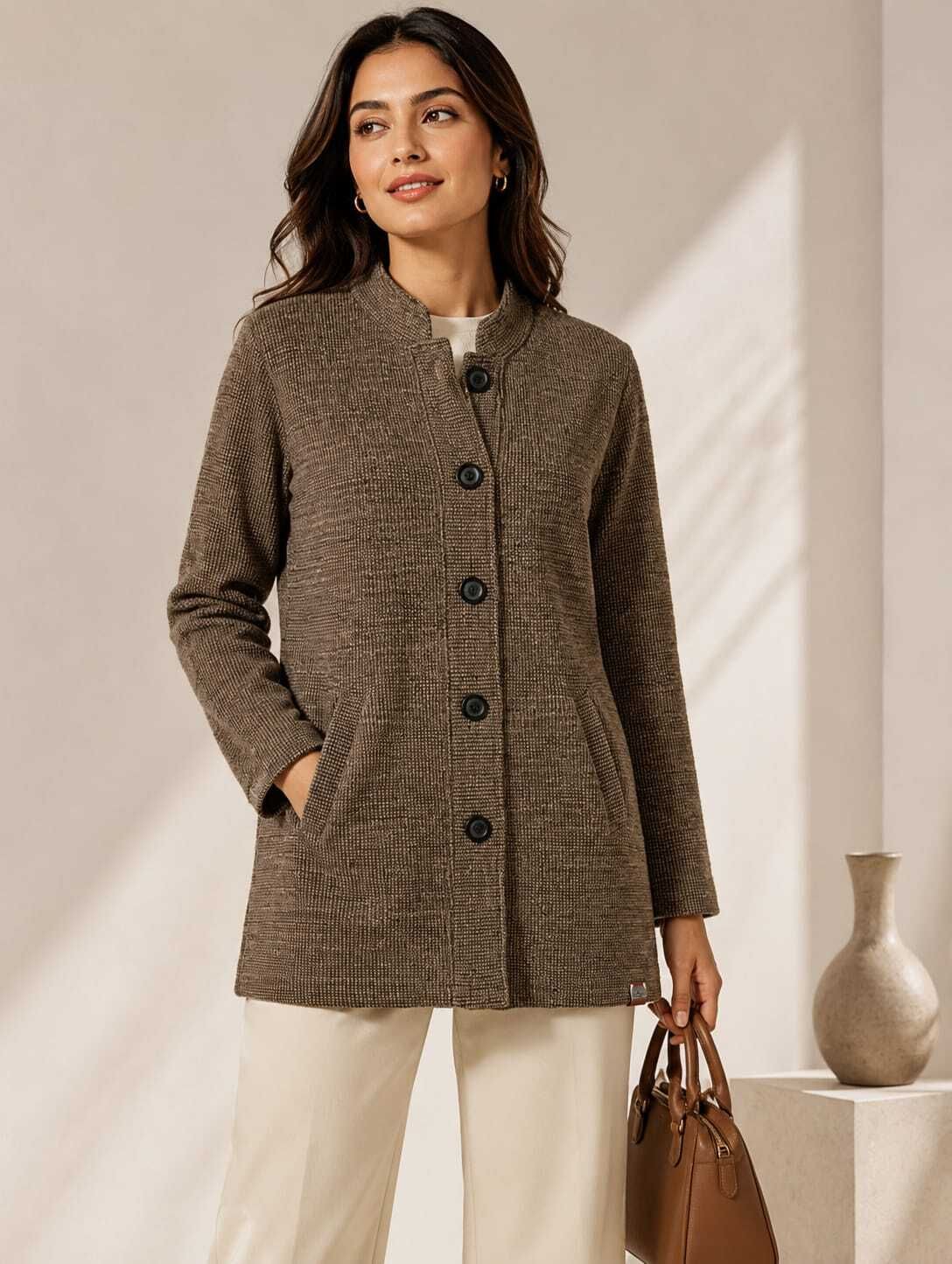 veera Wool Solid Coat For Women-picture-38
