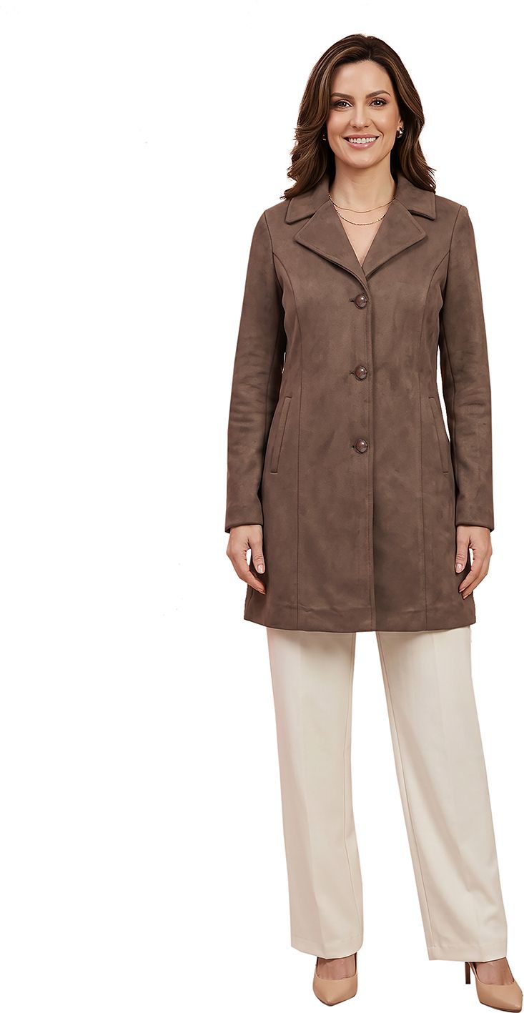 gfo Suede Solid Coat For Women-picture-23