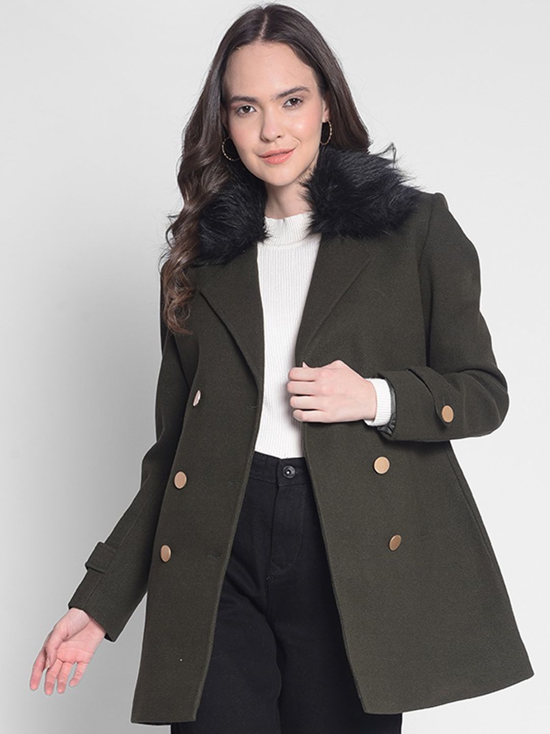 crimsoune club Polyester Solid Coat For Women-picture-31