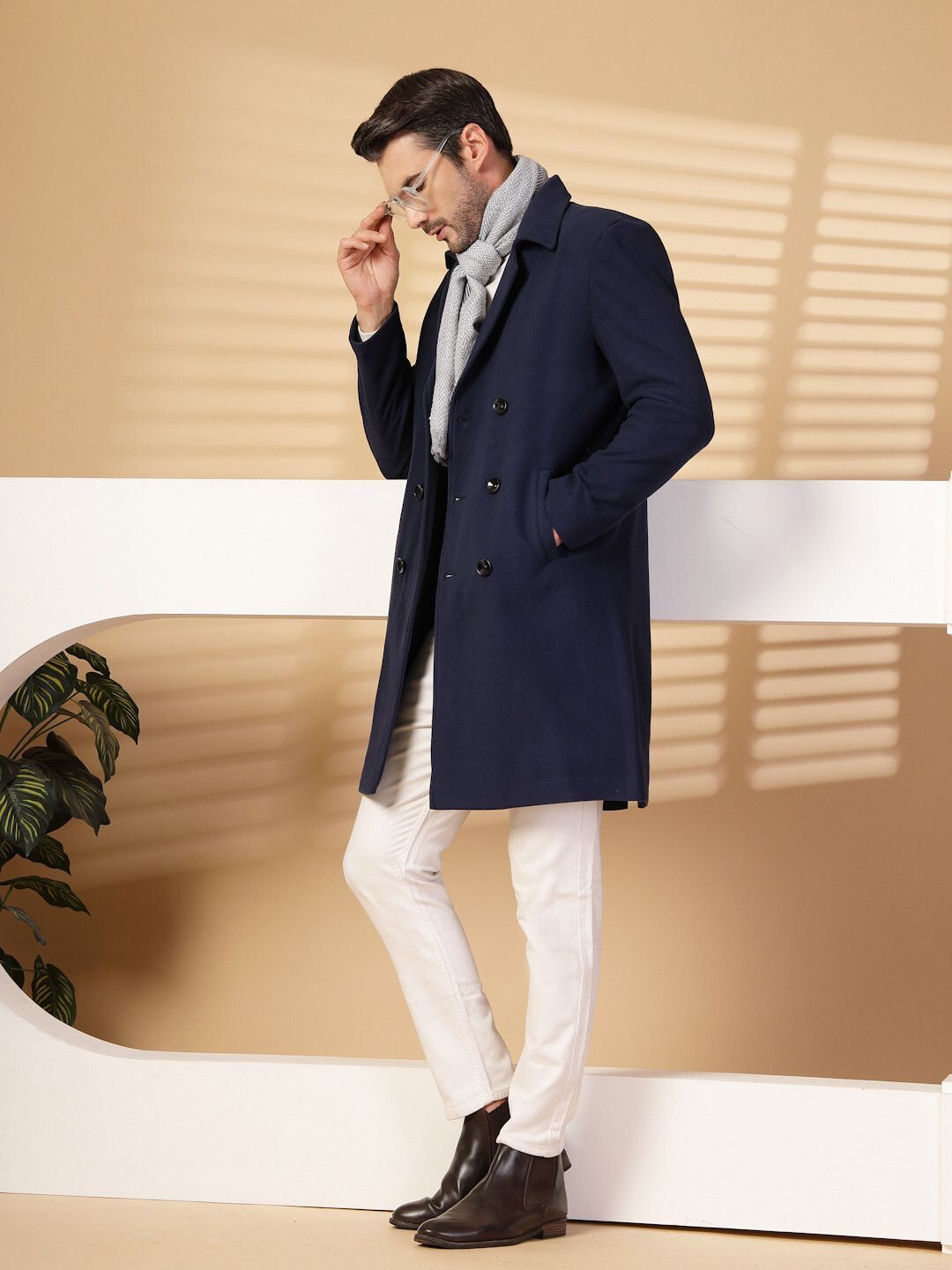 chkokko Tweed Solid Coat For Men-picture-24
