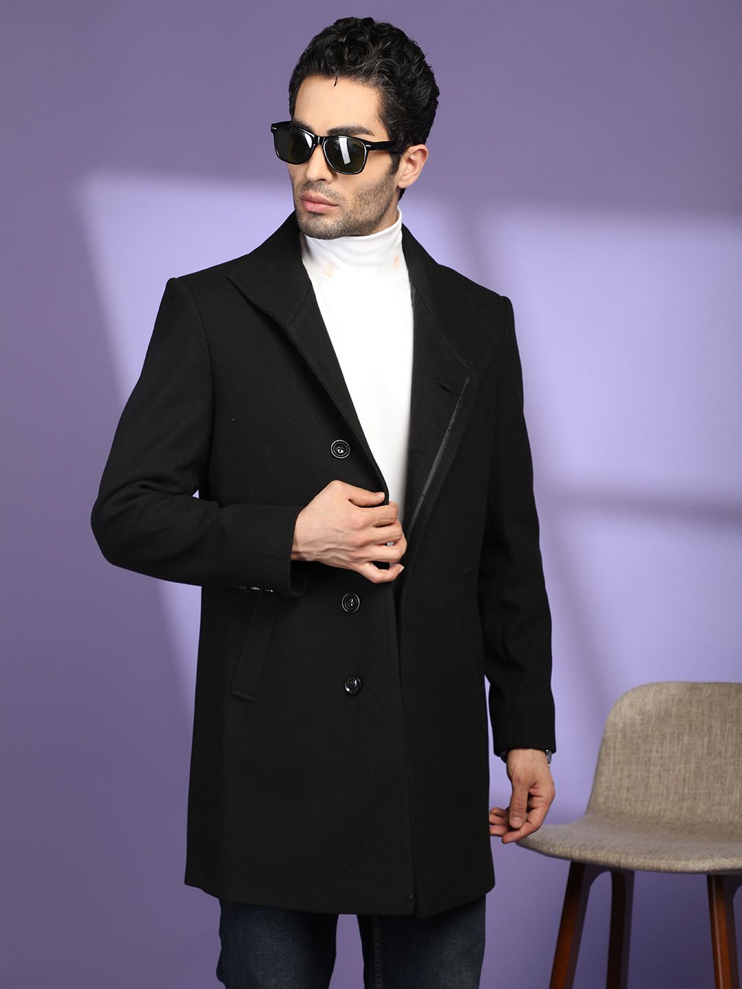 mast & harbour Polyester Solid Coat For Men-picture-30