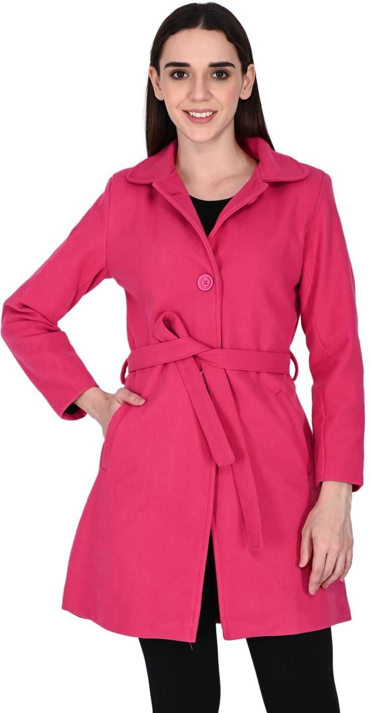 sky fly Tweed Solid Coat For Women-picture-23