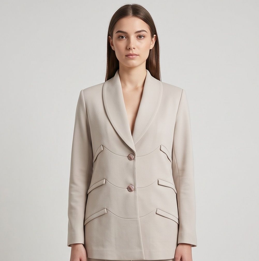 Tweed Solid Coat For Women-image-33