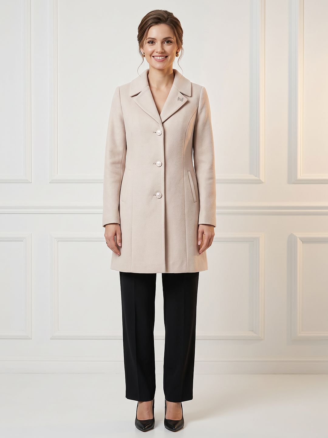 gfo wool Solid Coat For Women-picture-10