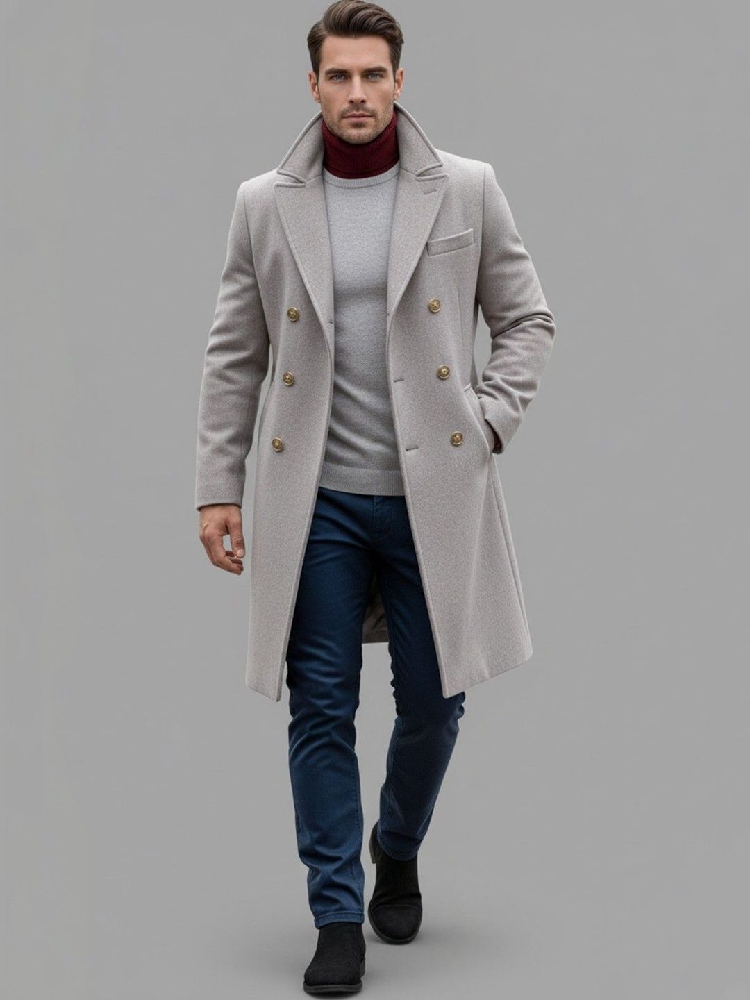 mast & harbour Wool Solid Coat For Men-picture-17