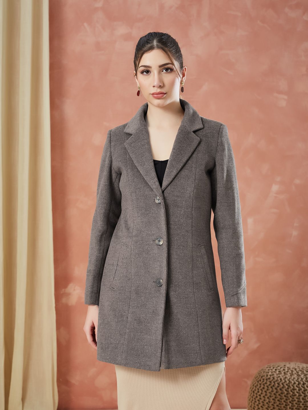 latin quarters Polyester Solid Coat For Women-picture-15