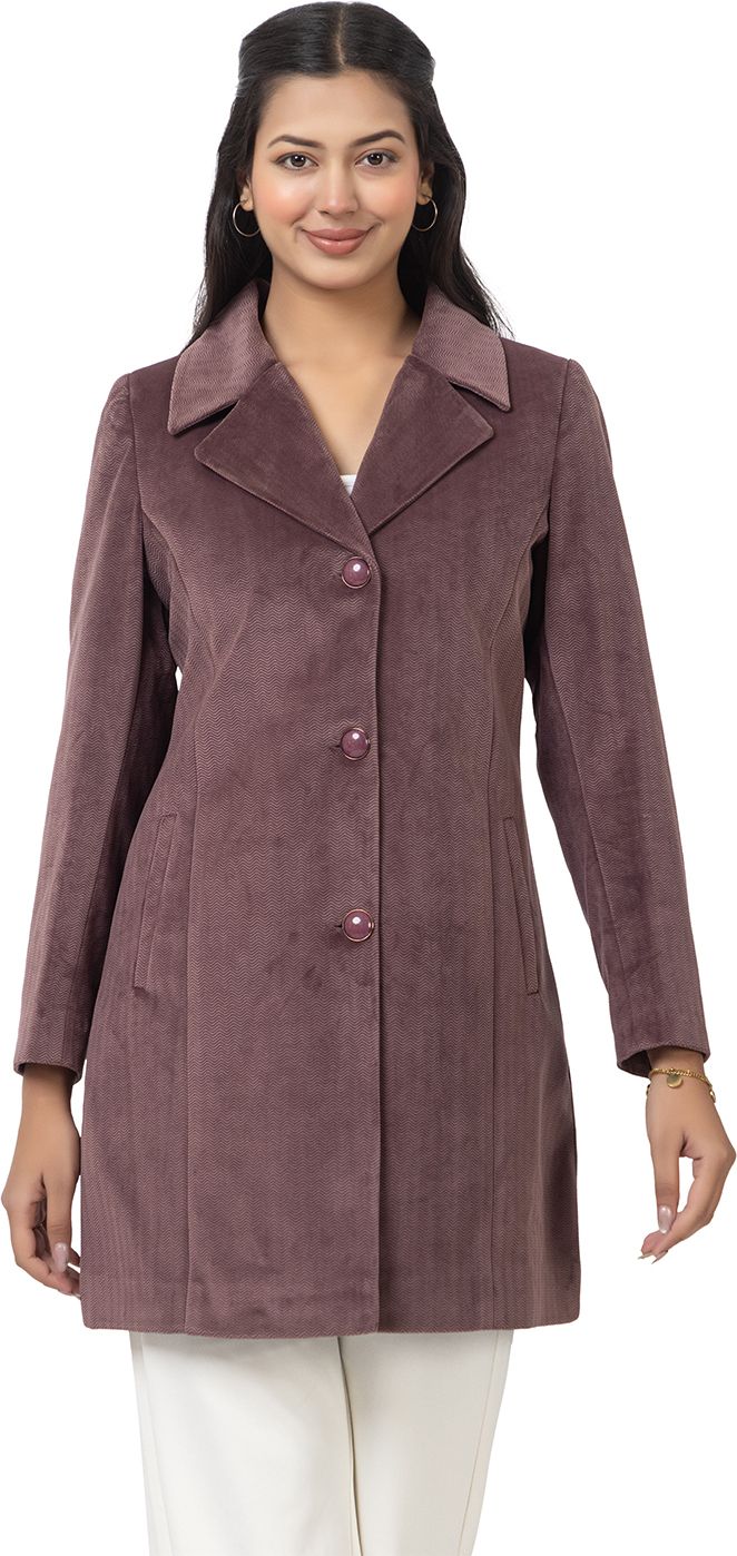 gfo MILAN TWEED BURNOUT Solid Coat For Women-picture-8