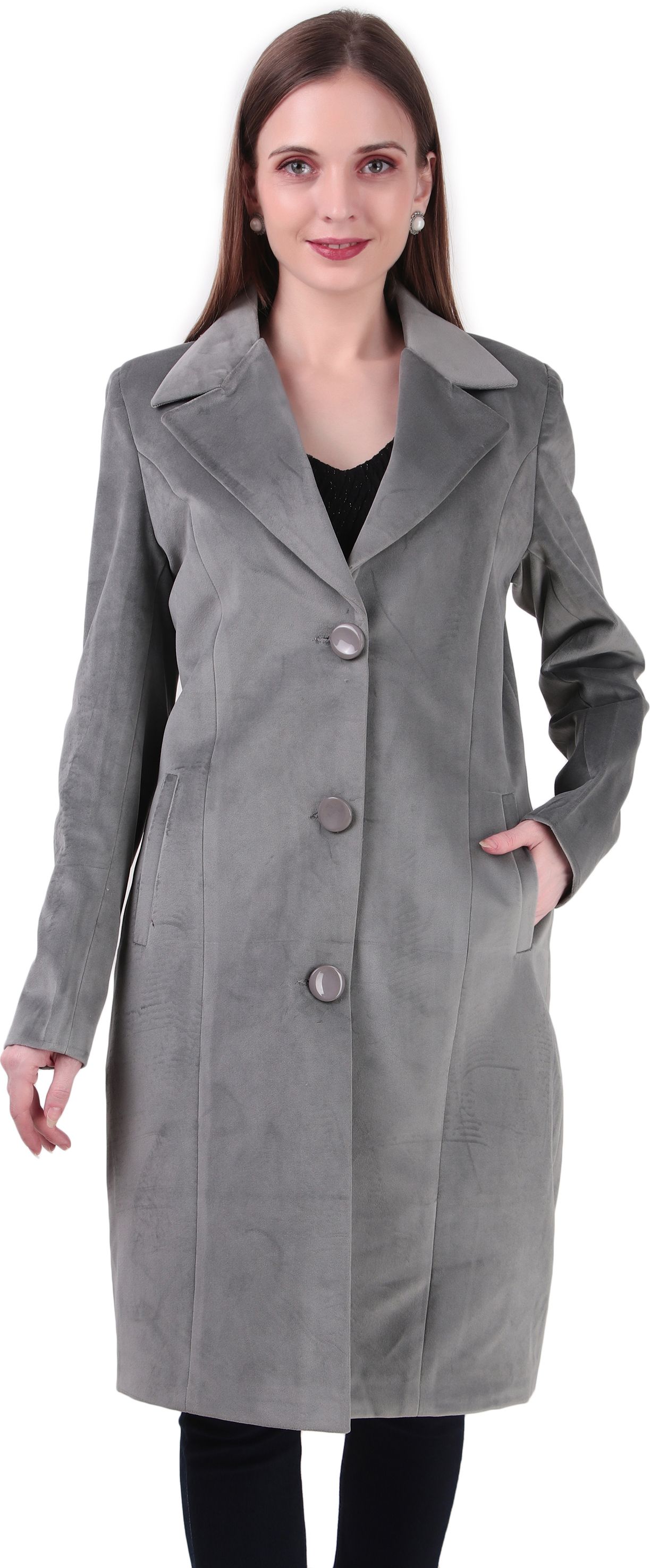 WOOL BLEND Solid Coat For Women-image-49