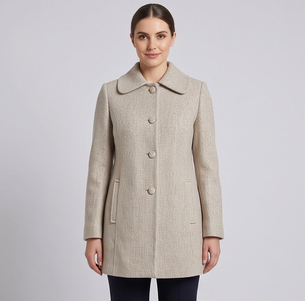 Tweed Solid Coat For Women-image-36