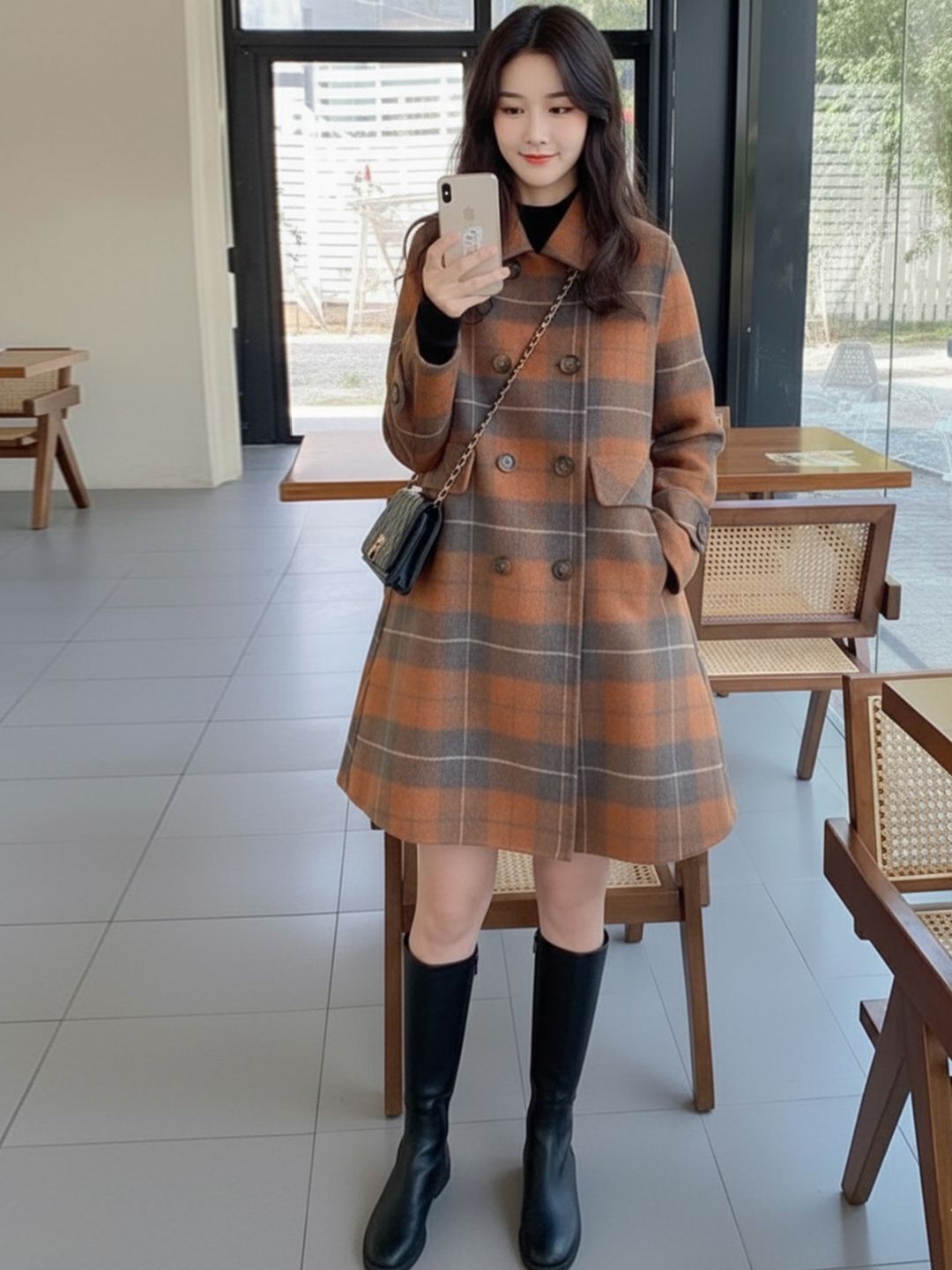 Polyester Solid Coat For Women-image-1