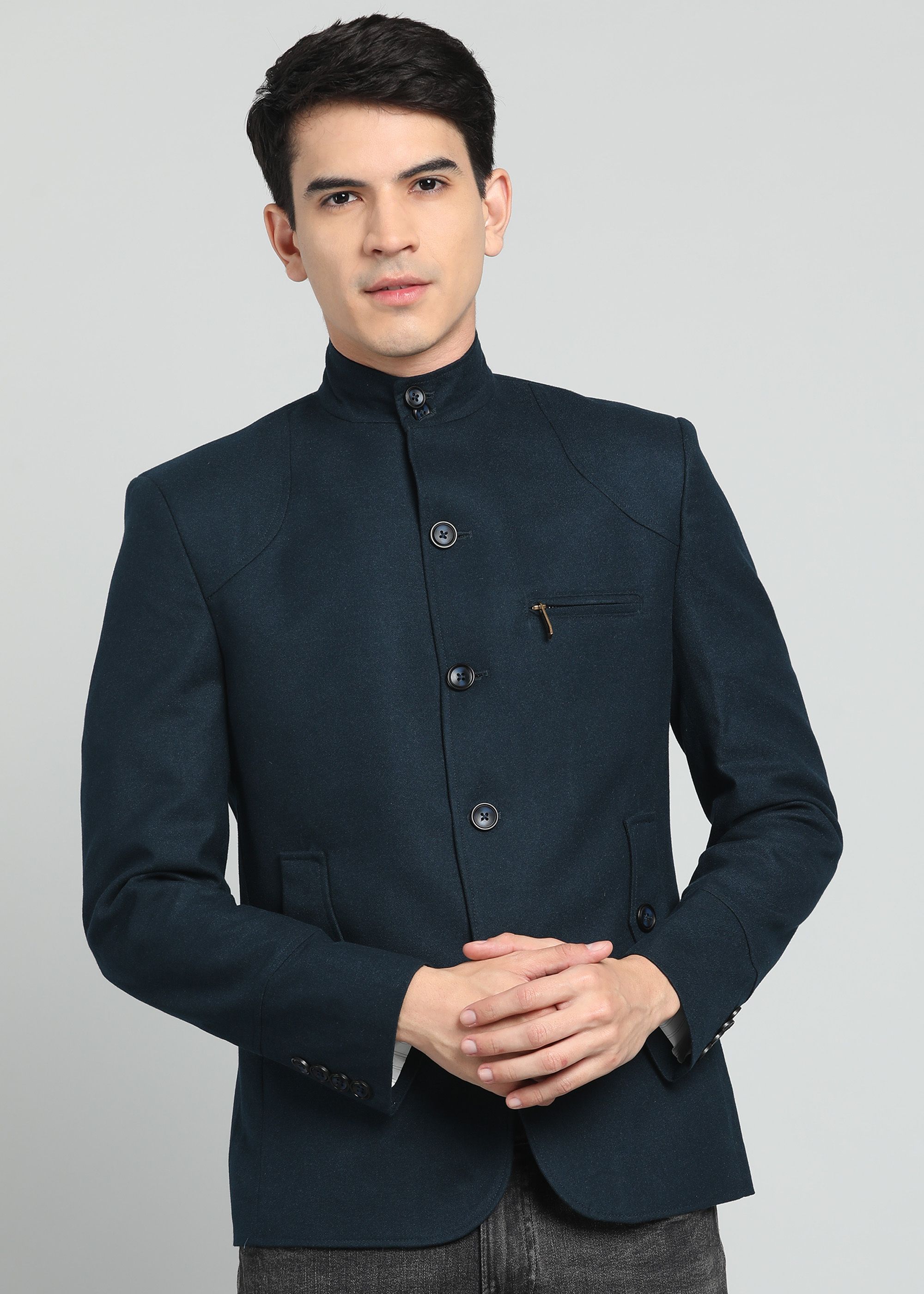 killer Polyester Viscose Blend Solid Coat For Men-picture-22