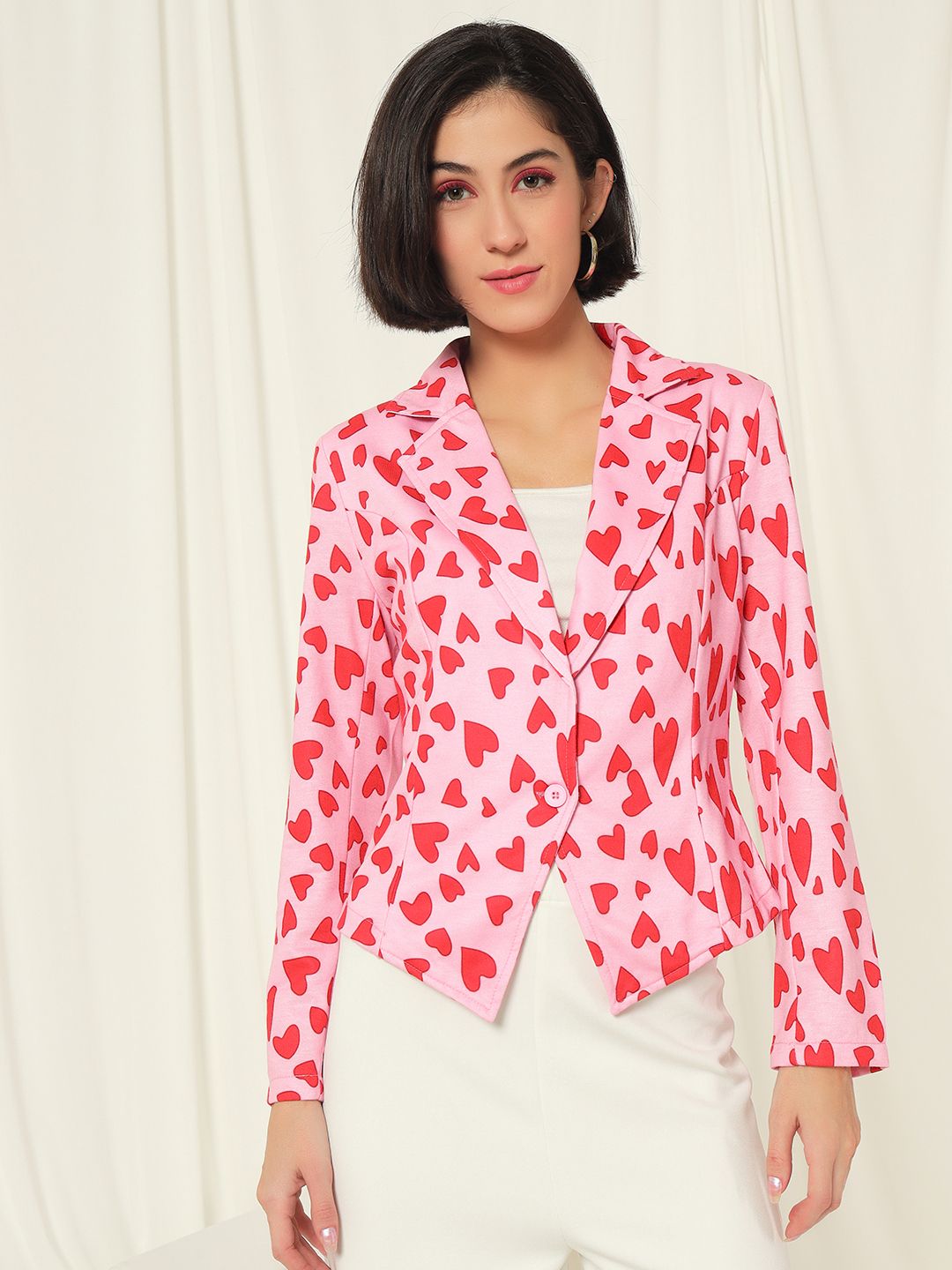Fleece Floral Print Coat For Women-image-0