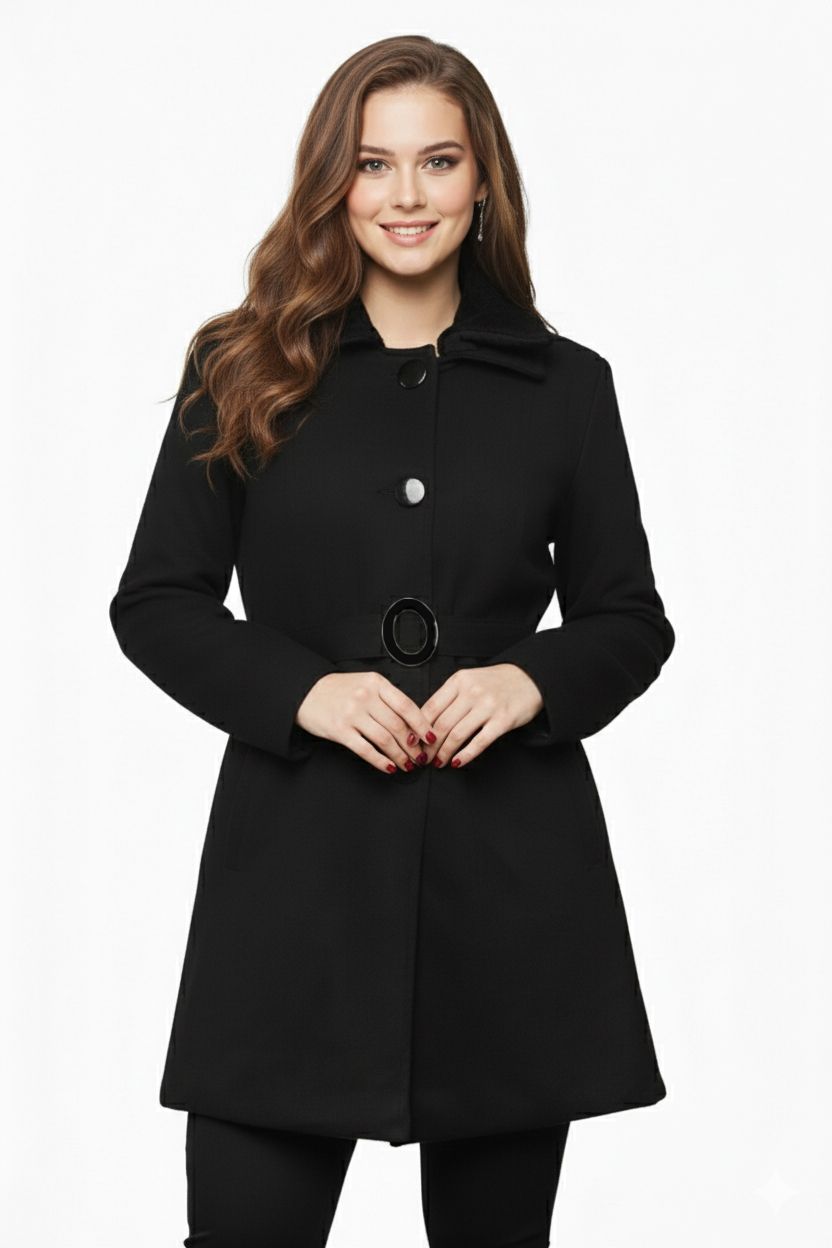 lime n lemon Suede Solid Coat For Women-picture-12