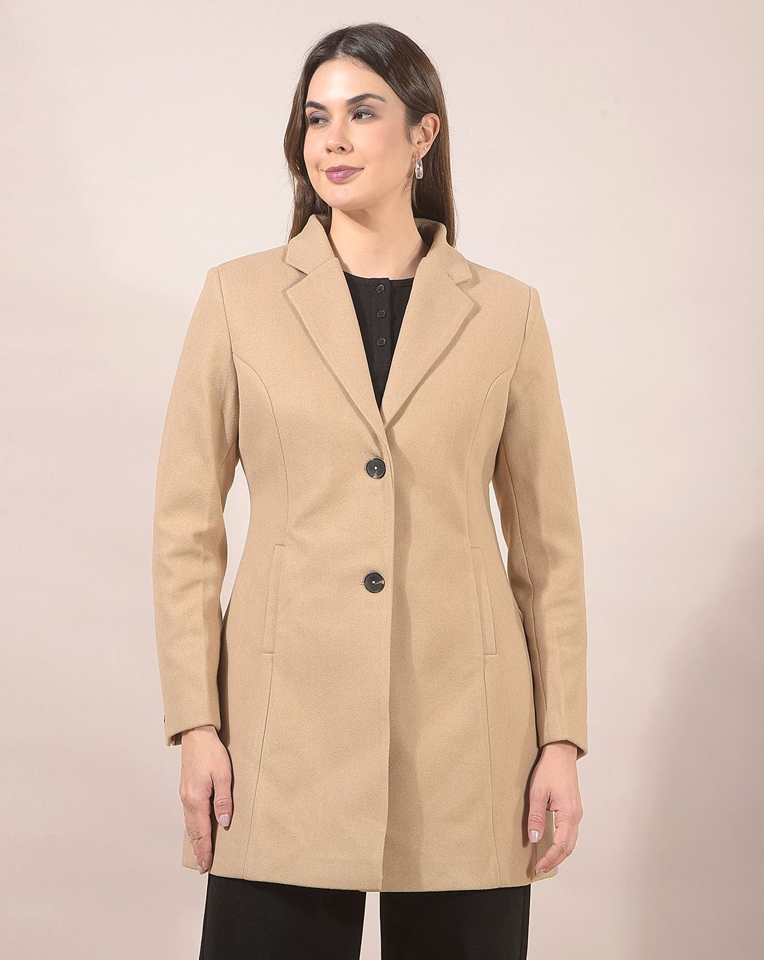 cantabil Tweed Solid Coat For Women-picture-41