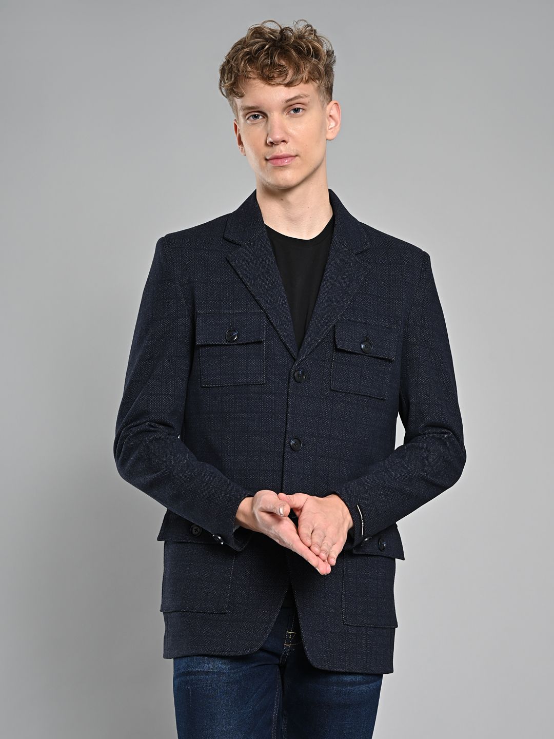 killer Polyester Viscose Blend Checkered Coat For Men-picture-38