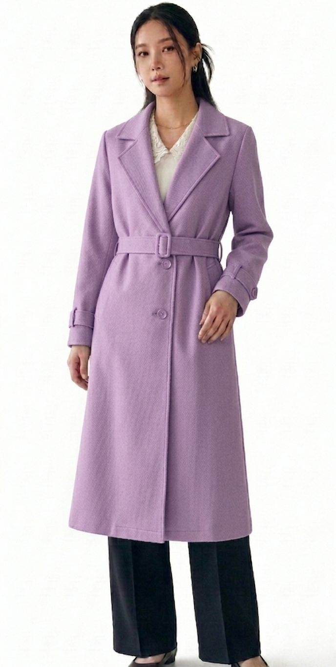 mellowvalley Woven Solid Coat For Women-picture-20