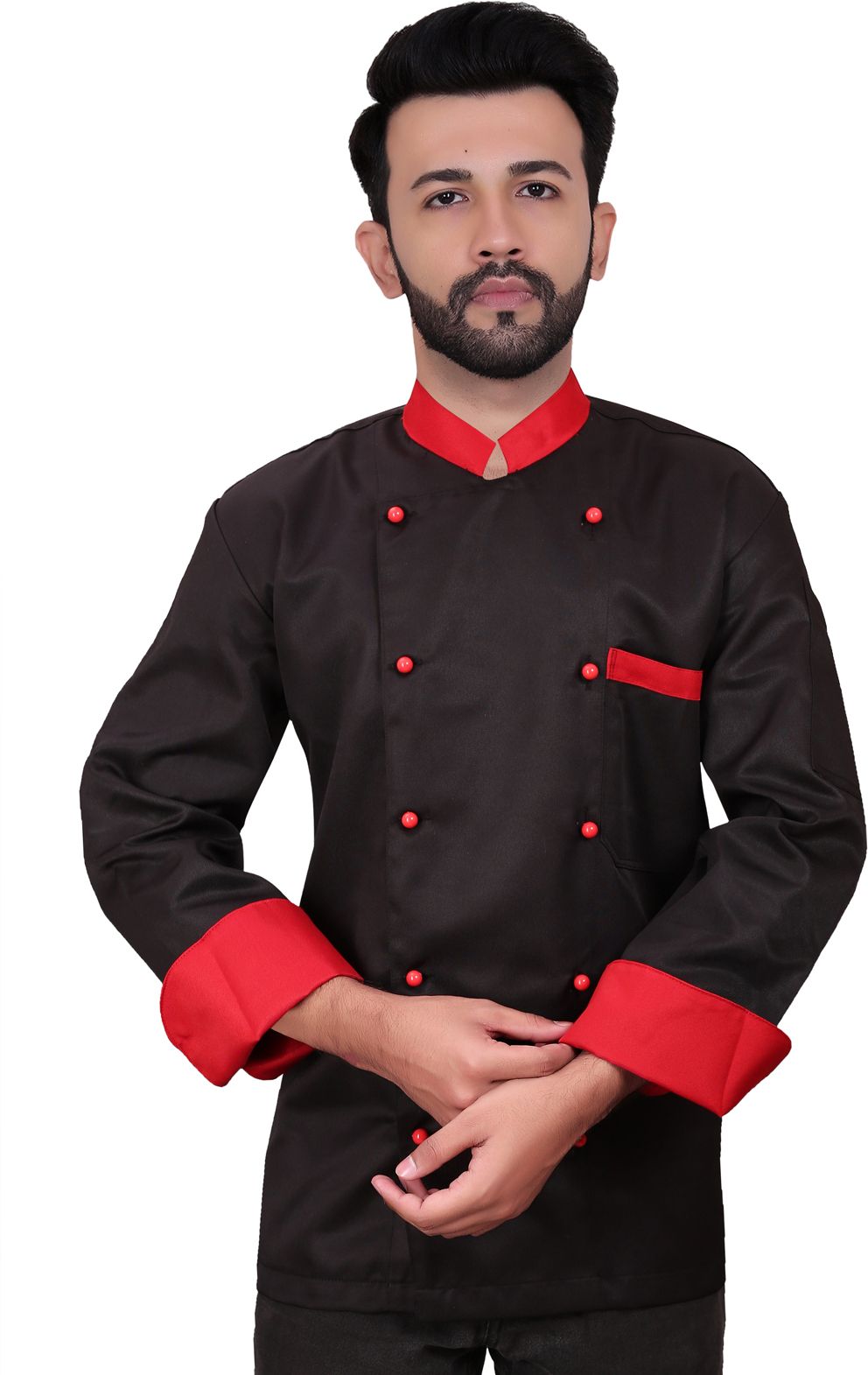 Cotton Blend Solid Coat For Men